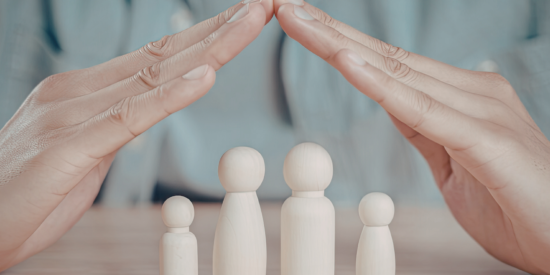 Family at home protected by income protection insurance UK